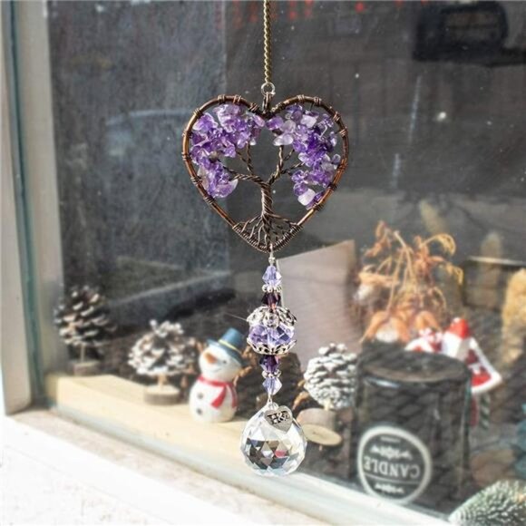 Sun Catcher Crystal Tree of Life Rainbow Maker Drops Hang for Window, Home Decor - Picture 5 of 7